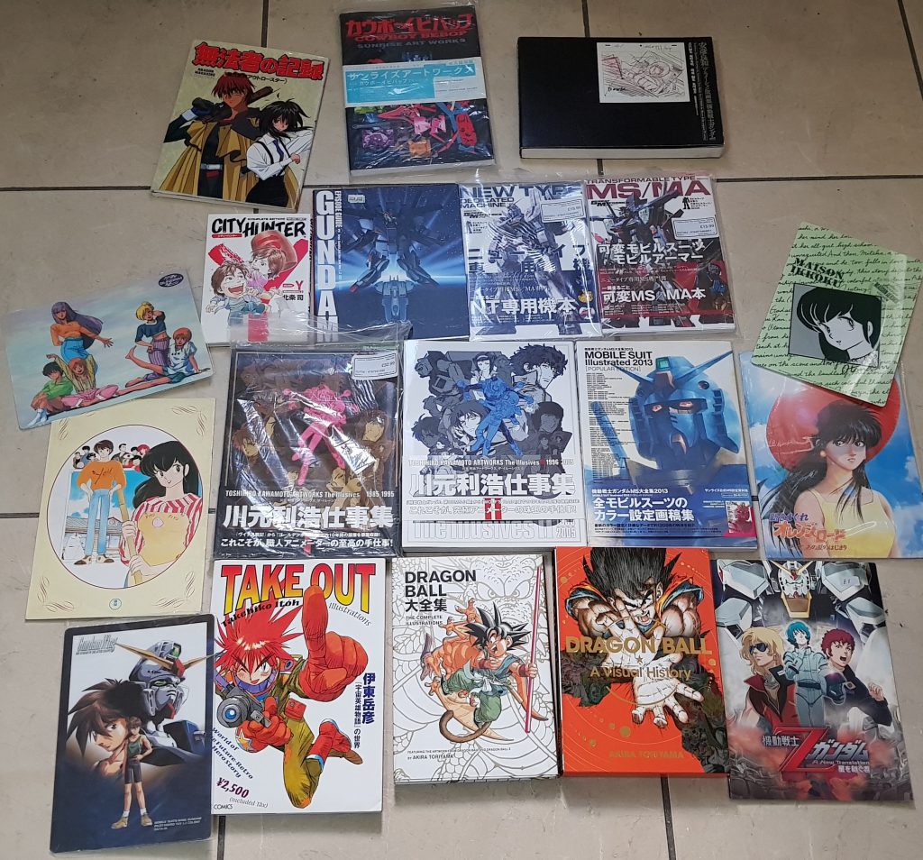 Anime and manga art books.